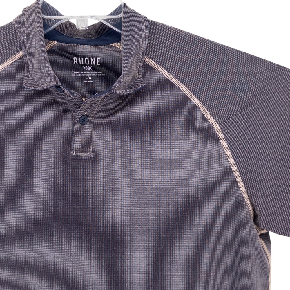 Rhone Delta Pique Performance Short Sleeve Polo Shirt‎ Anti-Odor Mens Large